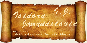Isidora Jamandilović vizit kartica